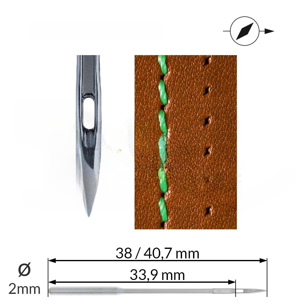Sewing In Textile Industry - Blue Lion 34VR Diamond Leather Needle