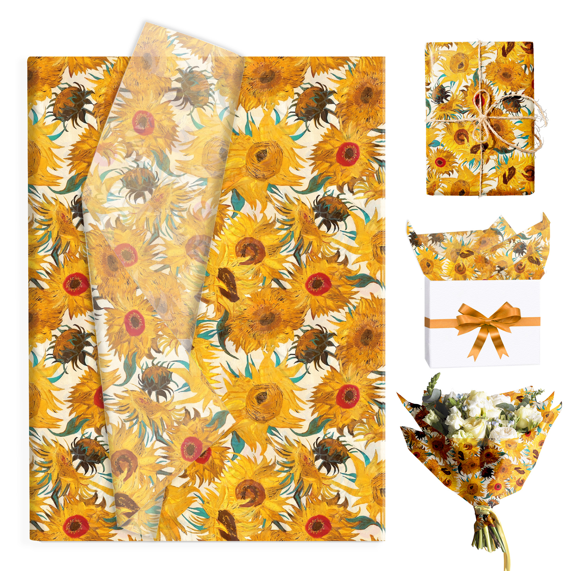 Pattern Tissue Paper - 15/35pcs Sunflower Tissue Paper Snow Pear