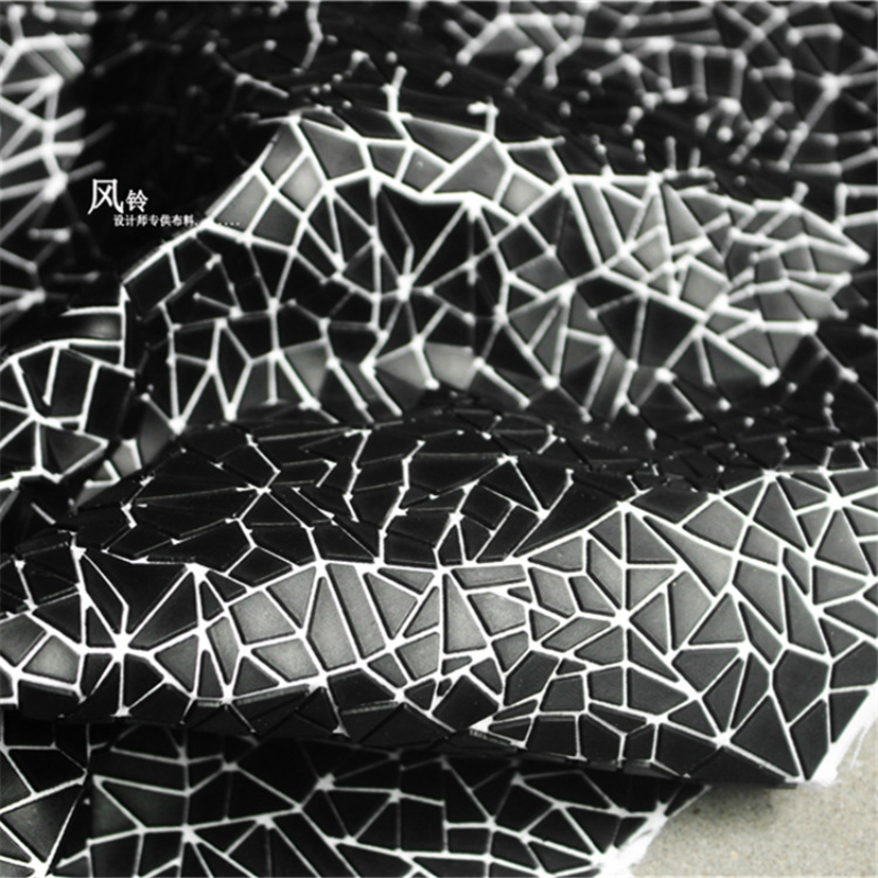 Is Sewing Textile Art - PU Fabric Black Irregular Shaped Patches