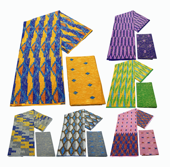 Sewing Batik Fabric - 4+2 Yards African Ankara Golden Real