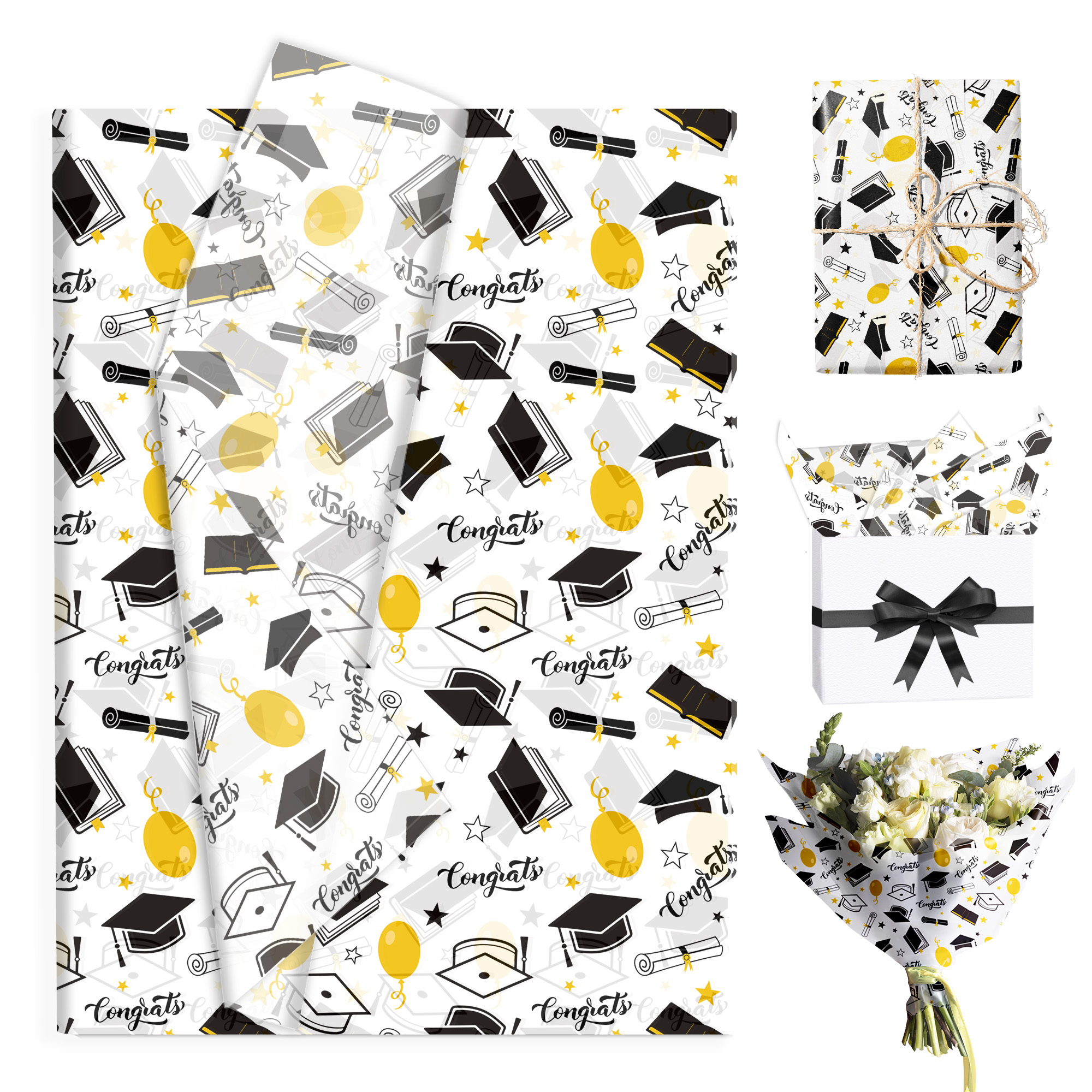 Pattern Tissue Paper - 15/35pcs Graduation Gift Wrapping Paper, Gifts