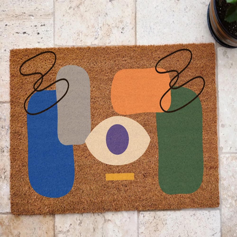 Century Textile & Sewing Supply Reviews - Abstract Coir Doormat Mid Century Modern