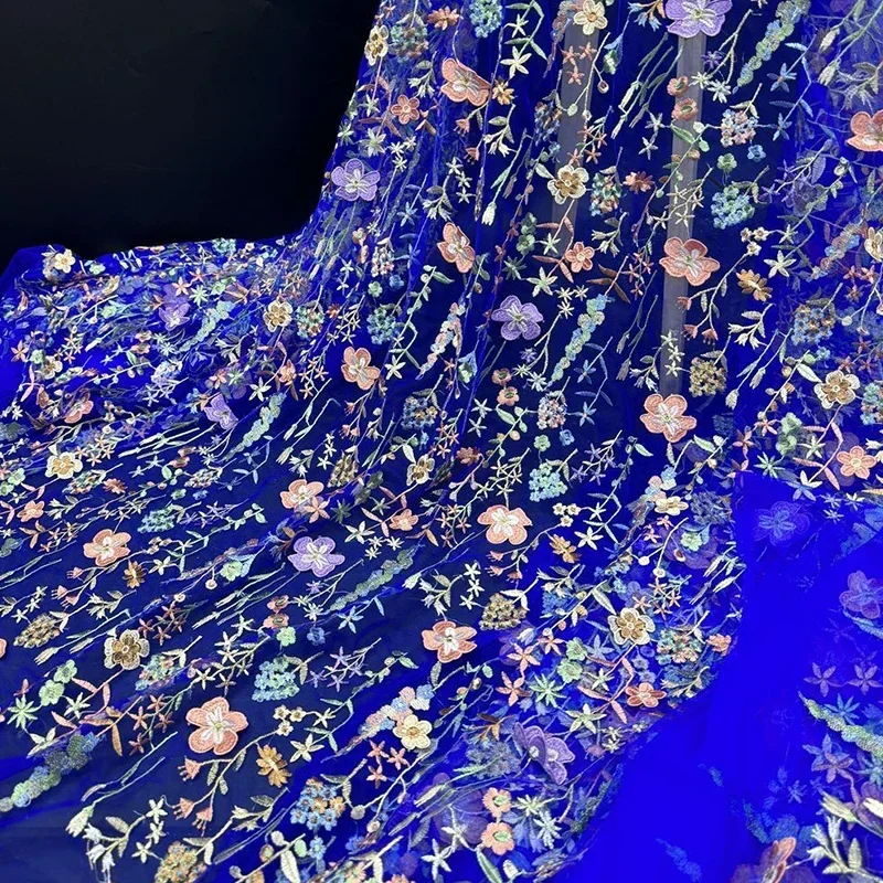 3D Floral Embroidered Tulle Fa - Textile And Sewing Materials のレビューと価格