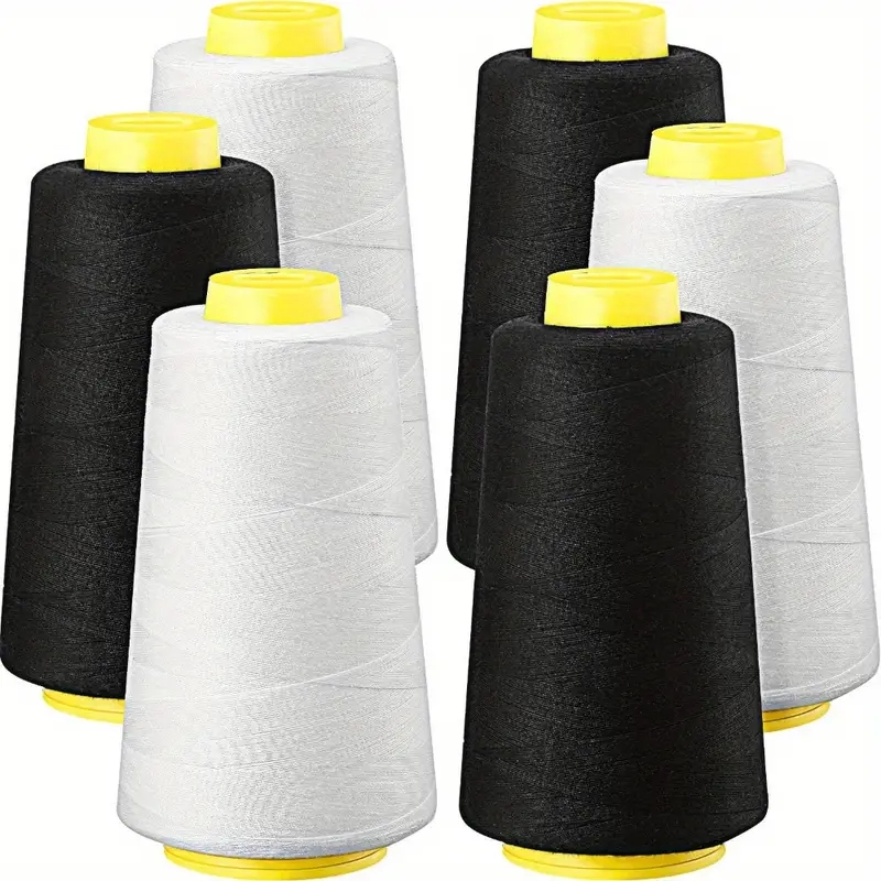 3 Black + 3 White Overlock Thr - Serger Thread Cone のレビューと価格