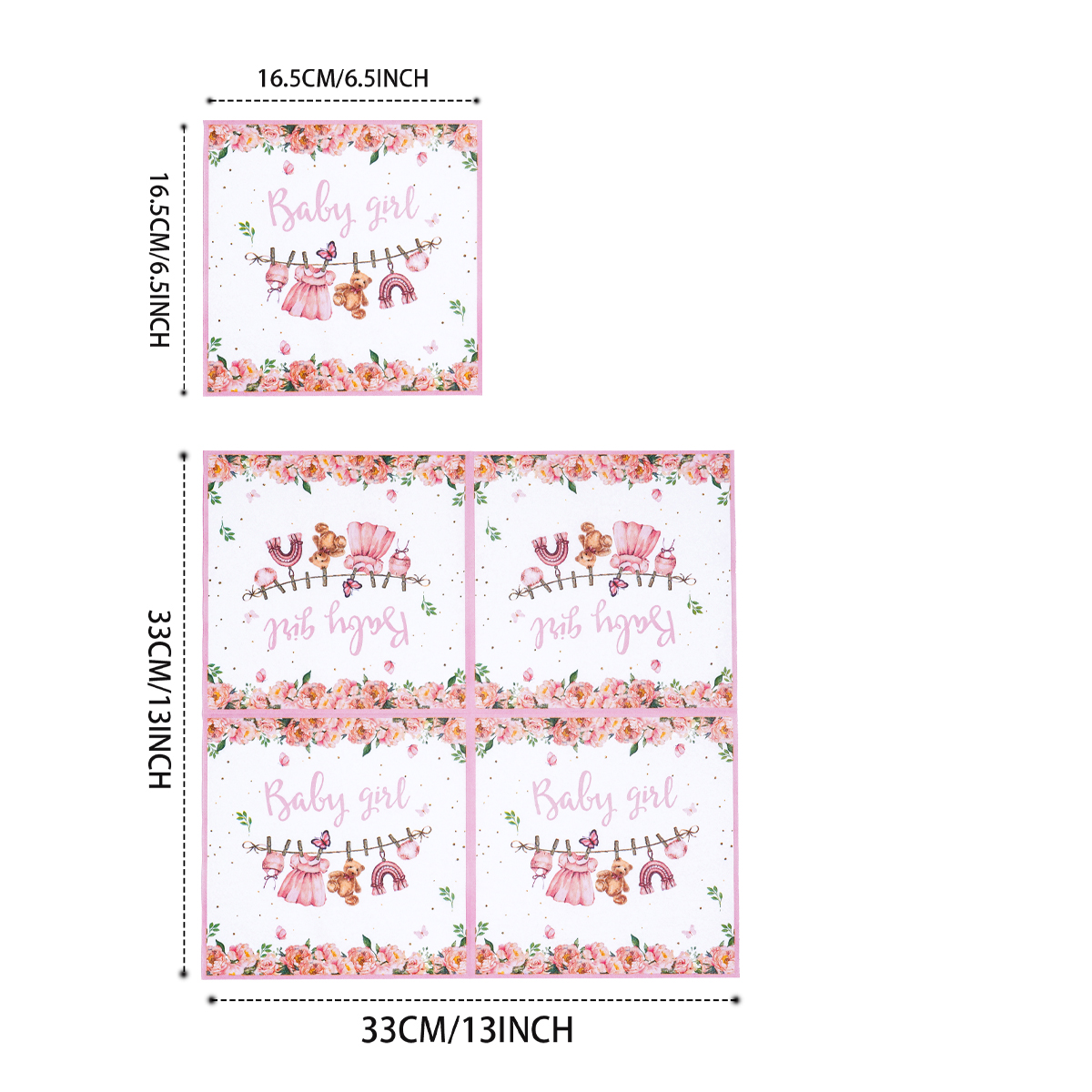 Pink Floral Baby Girl Disposab - Pattern Tissue Paper のレビューと価格