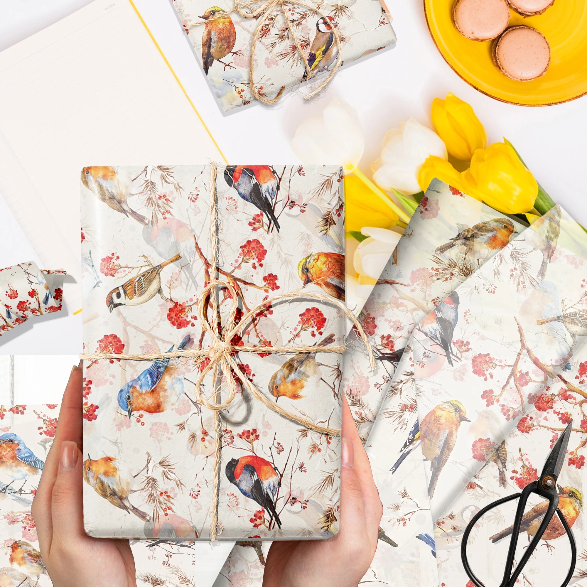15/35pcs Flower Birds Printed  - Pattern Tissue Paper のレビューと価格