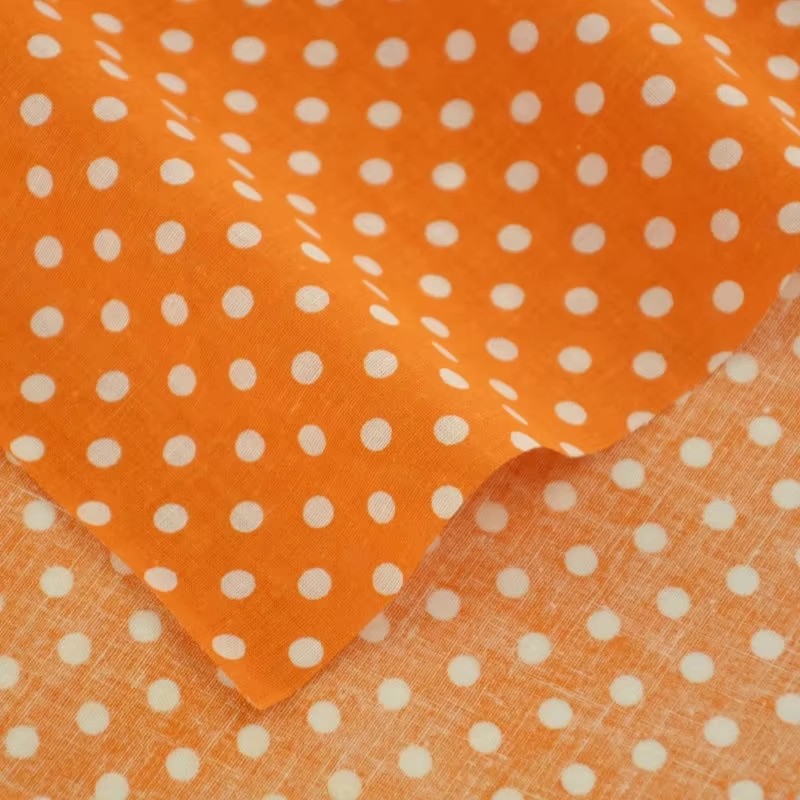 50X150CM White Orange Polka Do - Sewing Textiles のレビューと価格
