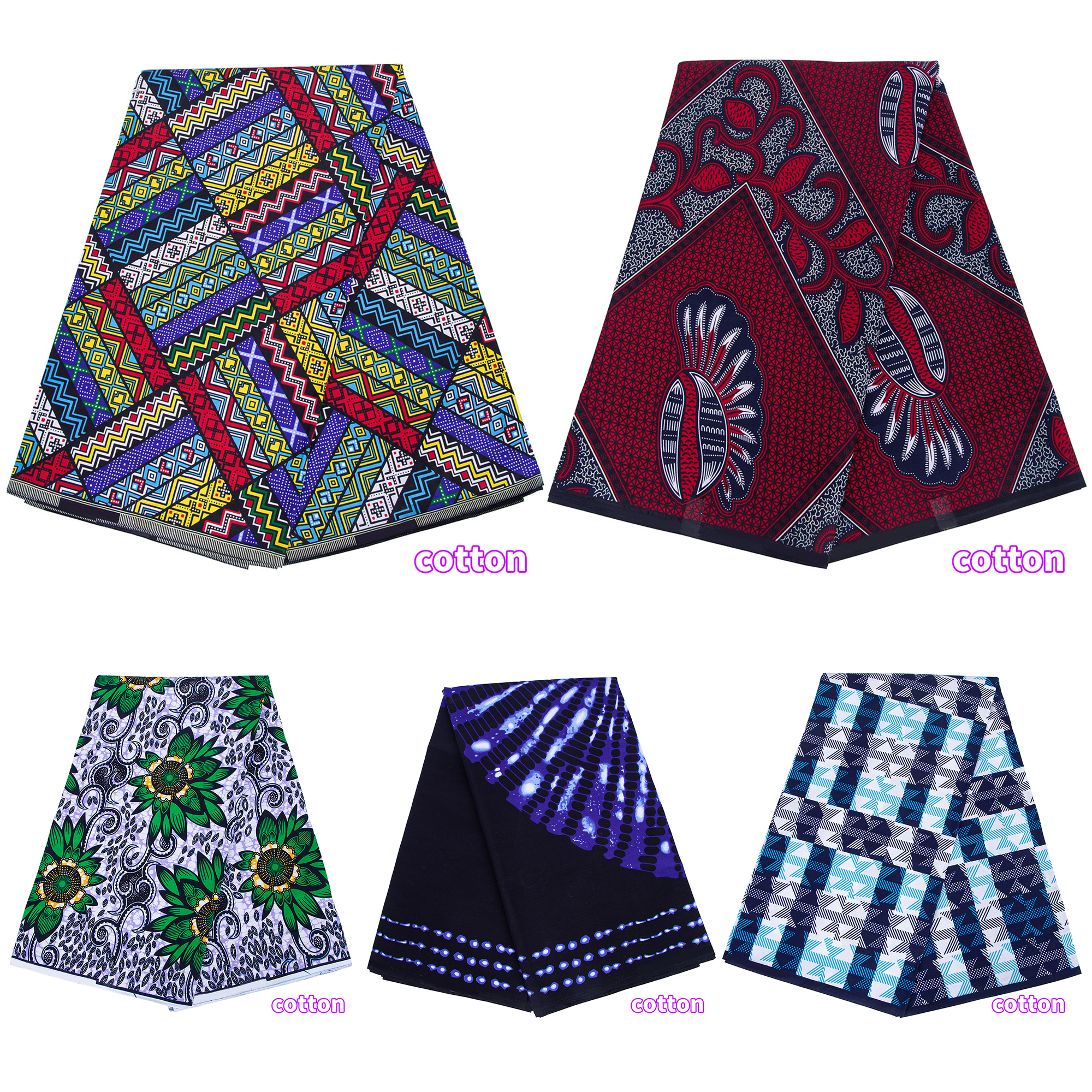 African Fabric Cotton Kente Cl - Sewing Batik Fabric のレビューと価格