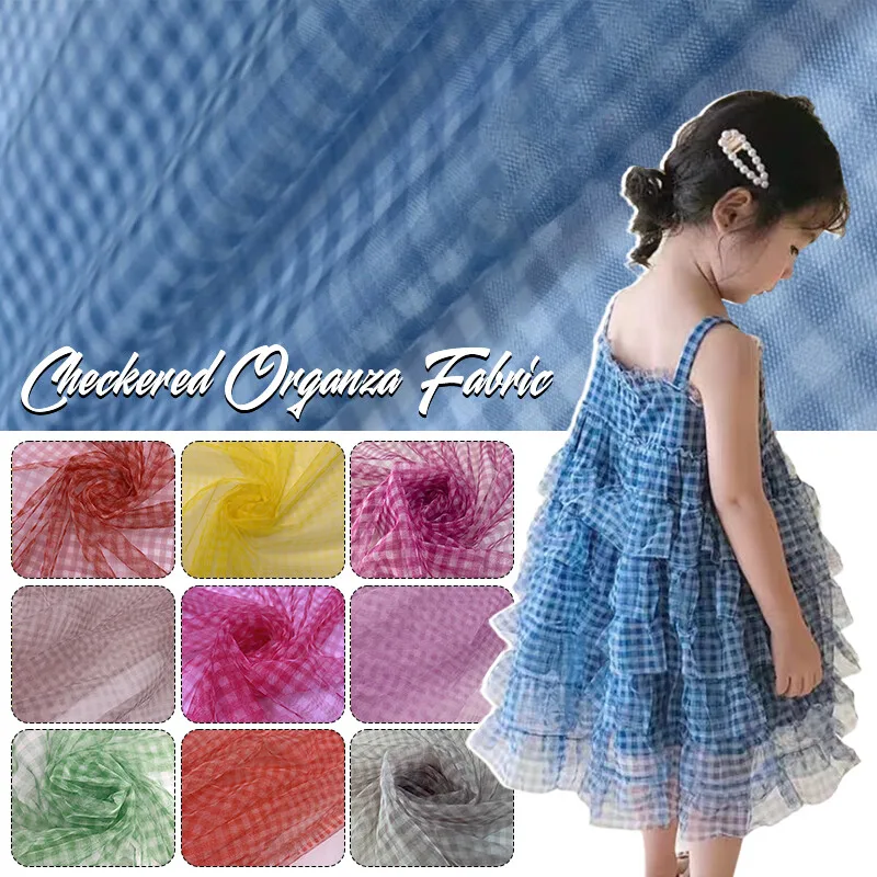 90x150cm Check Mesh Fabric Tra - Sewing Batik Fabric のレビューと価格