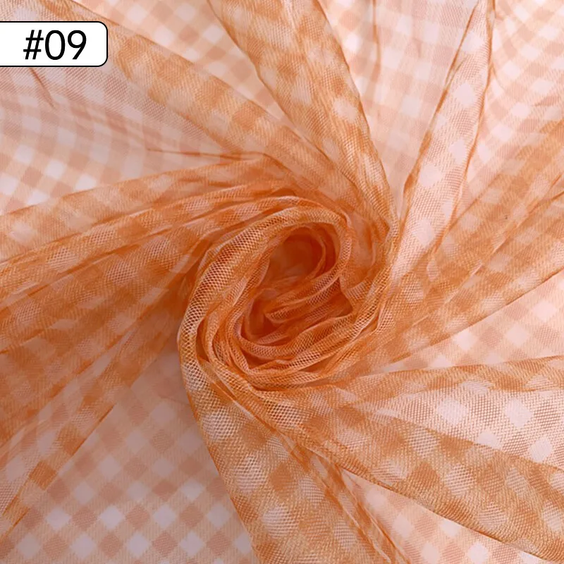 90x150cm Check Mesh Fabric Tra - Sewing Batik Fabric のレビューと価格