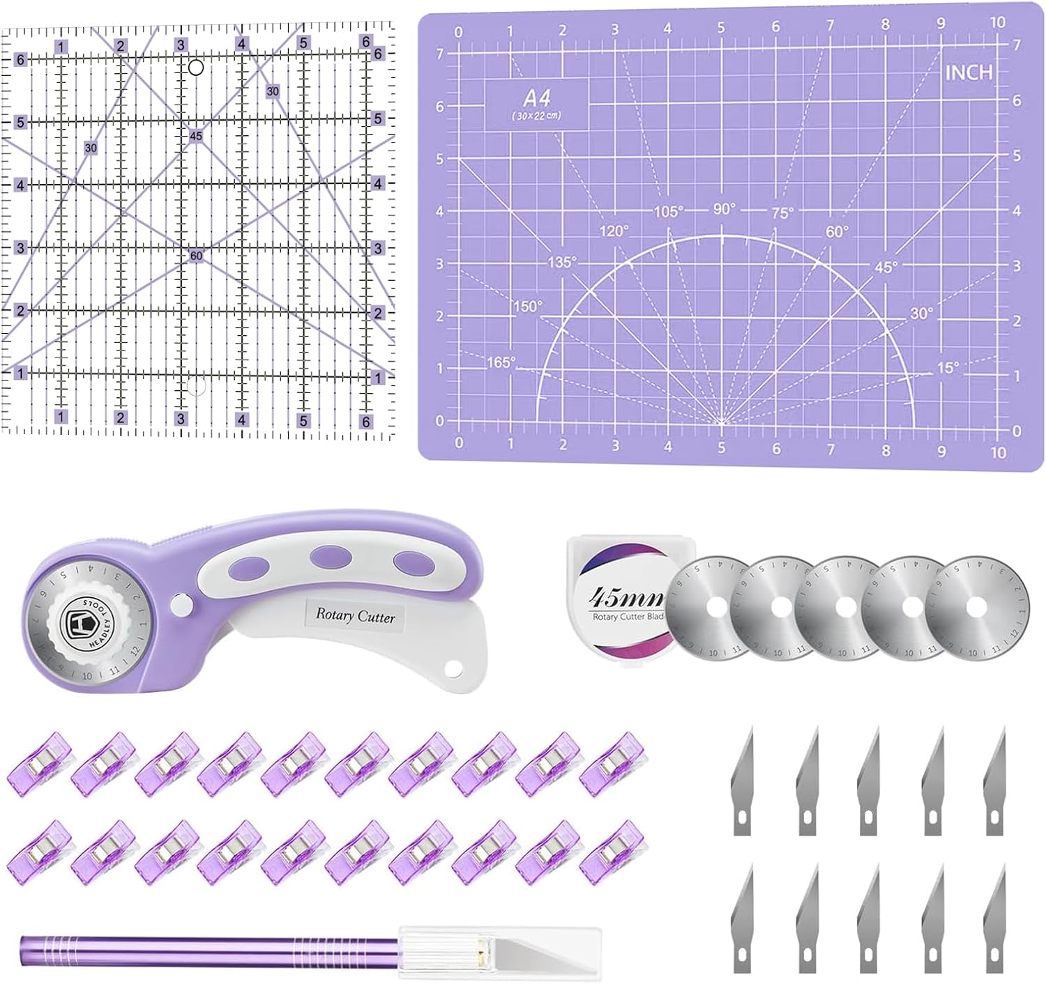 Headley Tools 39 Pcs Rotary Cu - Rotary Cutter Fabric のレビューと価格