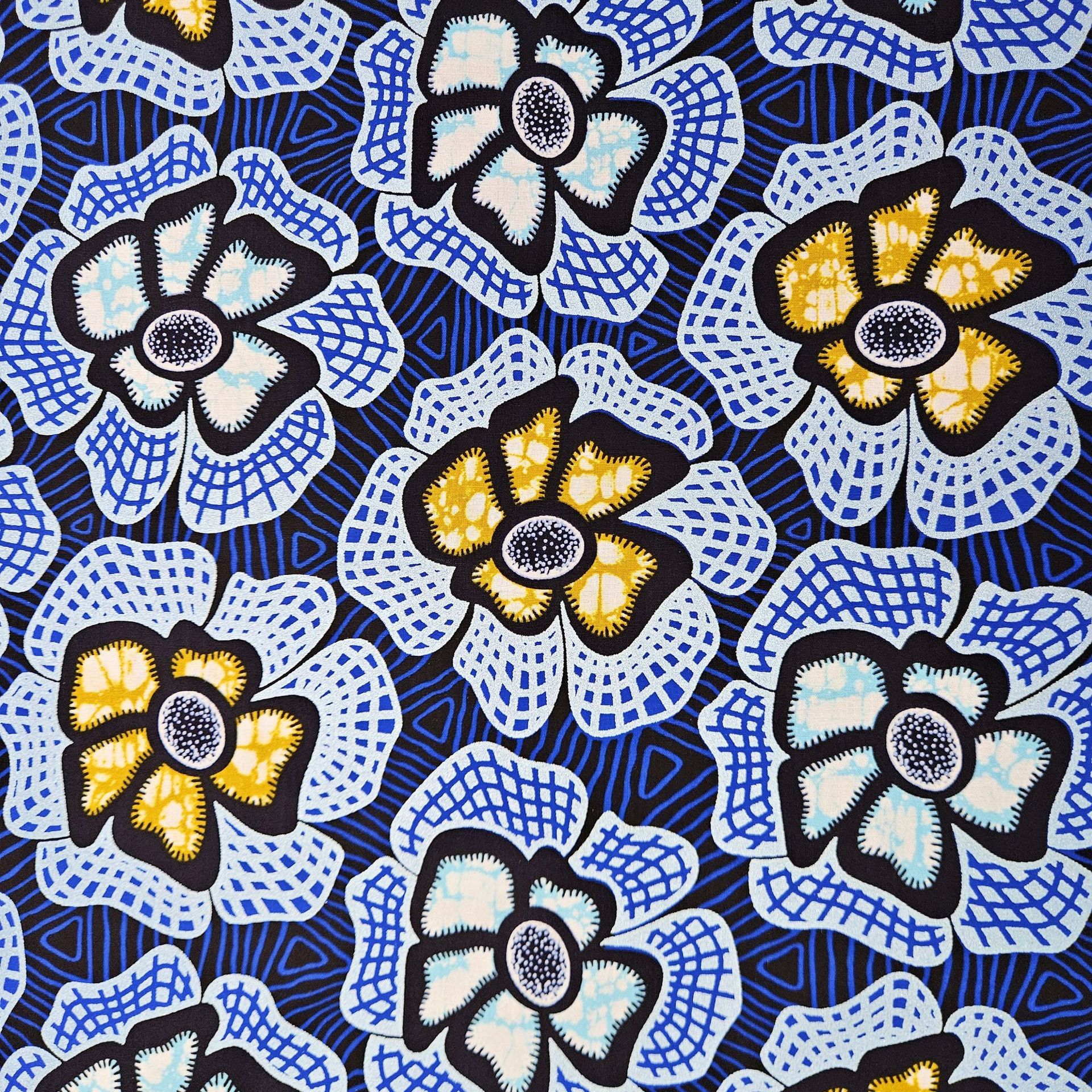 6Yards Long Blue Cotton Africa - Sewing Batik Fabric のレビューと価格