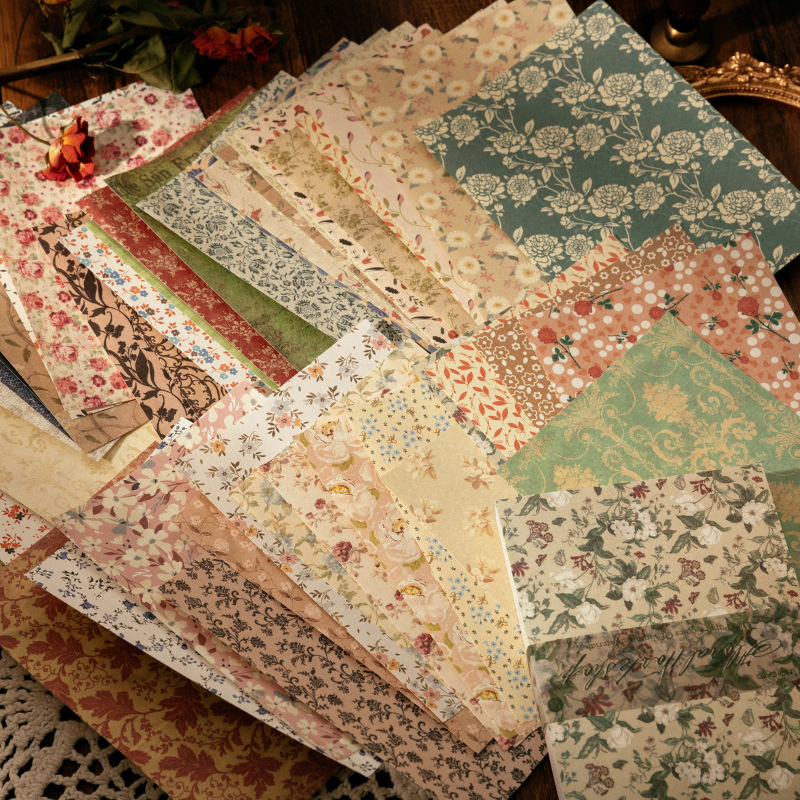 100 Sheets Vintage INS Floral  - Pattern Tissue Paper のレビューと価格