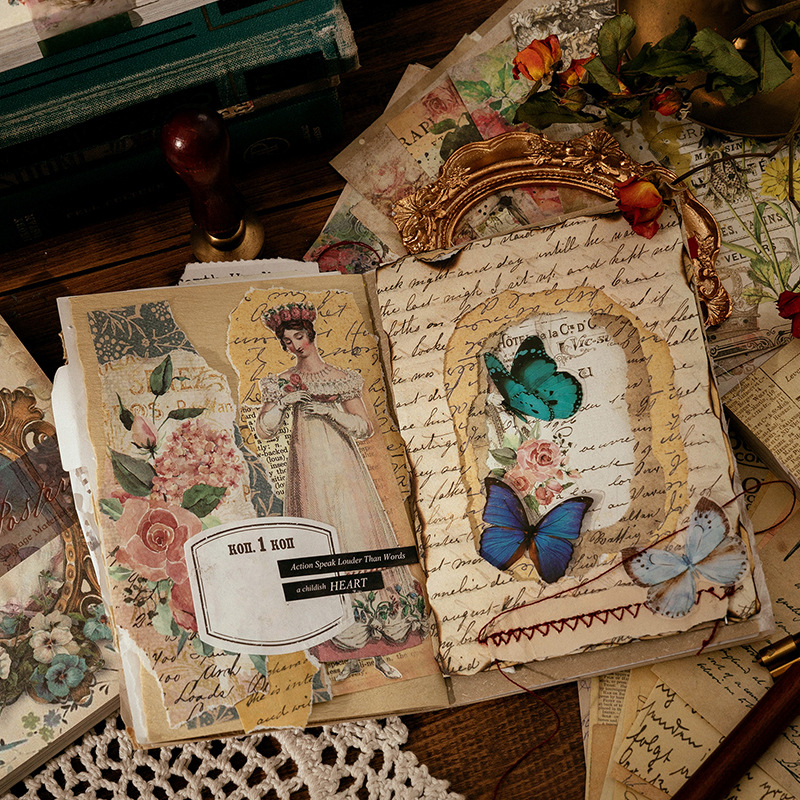 100 Sheets Vintage INS Floral  - Pattern Tissue Paper のレビューと価格