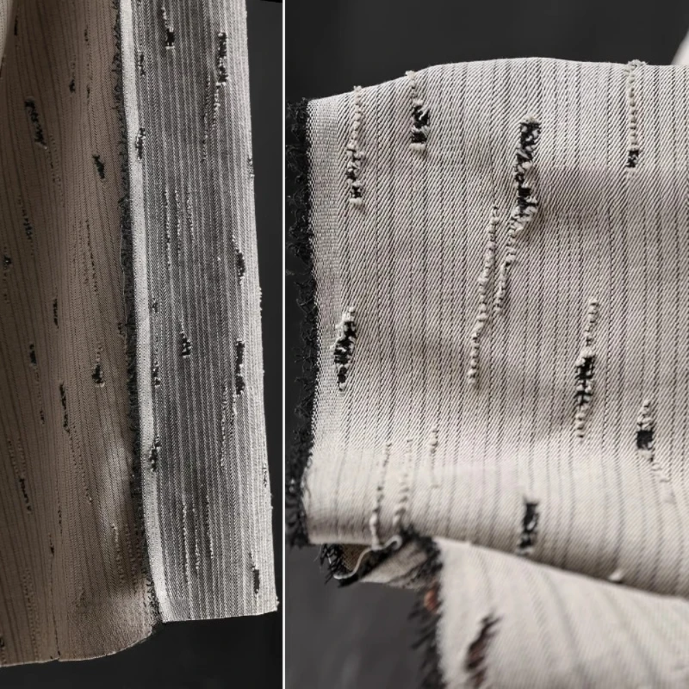 Striped Denim Cotton Jacquard  - Sewing Recycling のレビューと価格