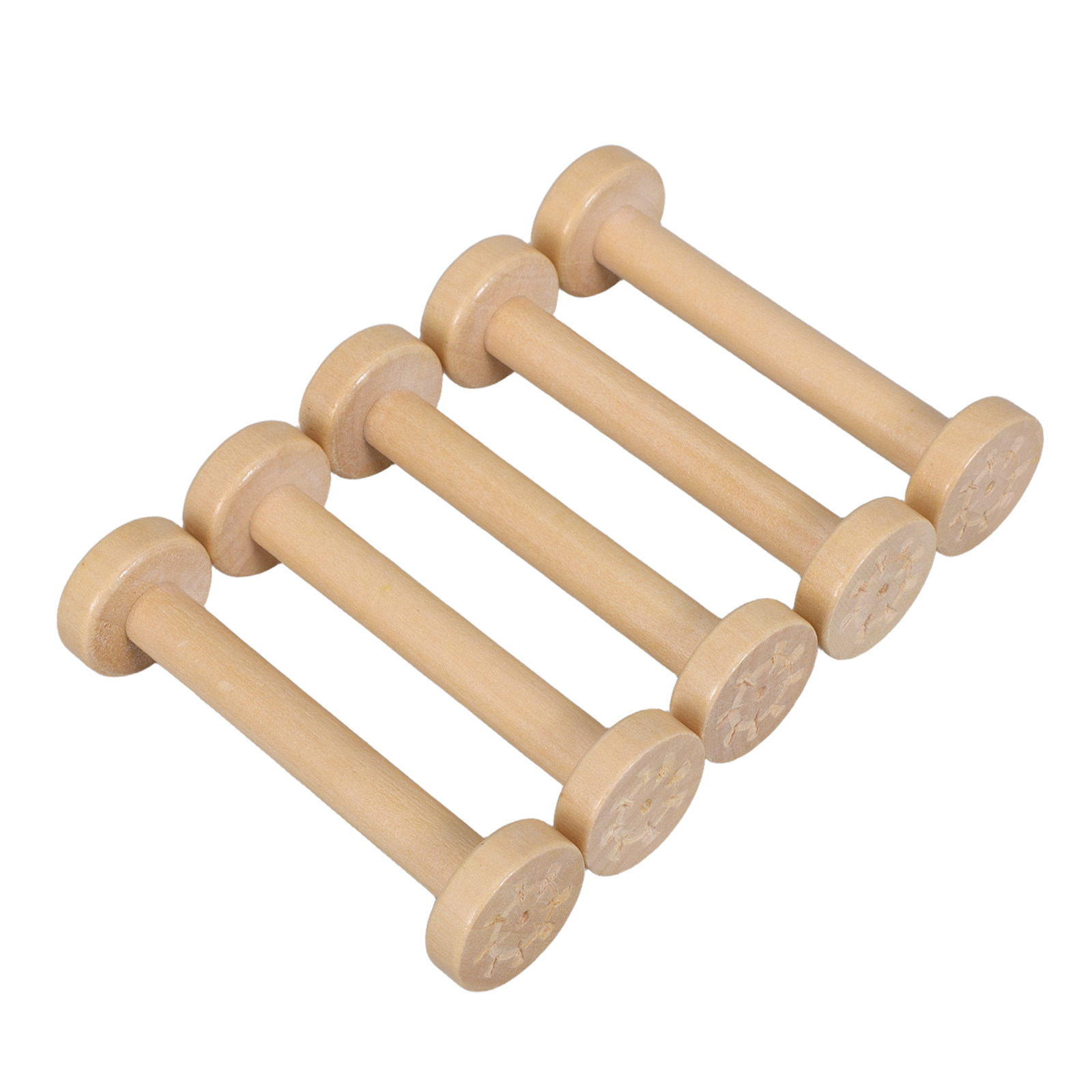 5Pcs Wood Spools Vintage Style - Thread Bobbins Empty のレビューと価格
