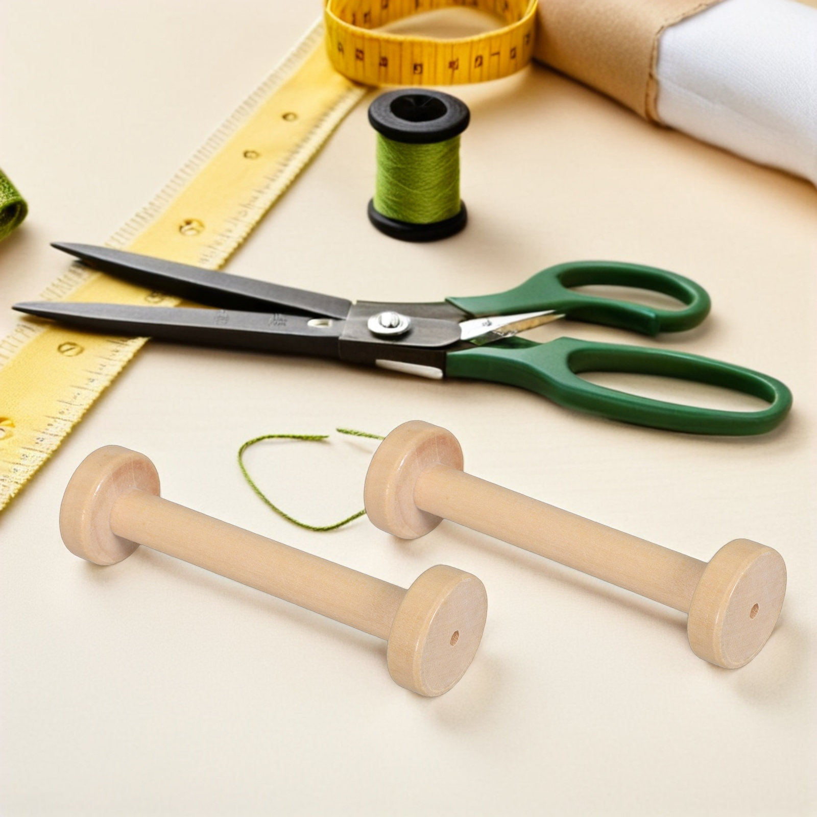 5Pcs Wood Spools Vintage Style - Thread Bobbins Empty のレビューと価格