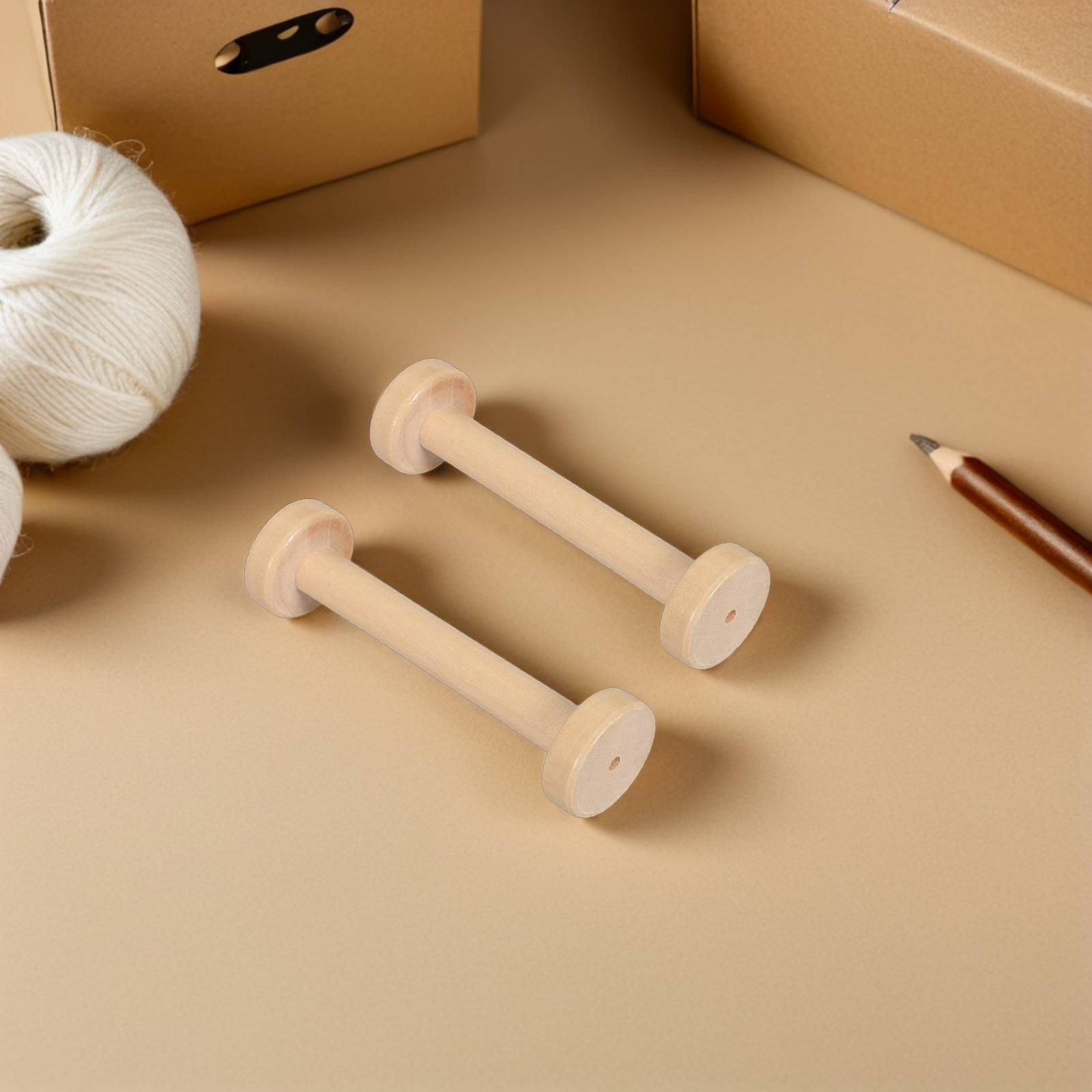 5Pcs Wood Spools Vintage Style - Thread Bobbins Empty のレビューと価格