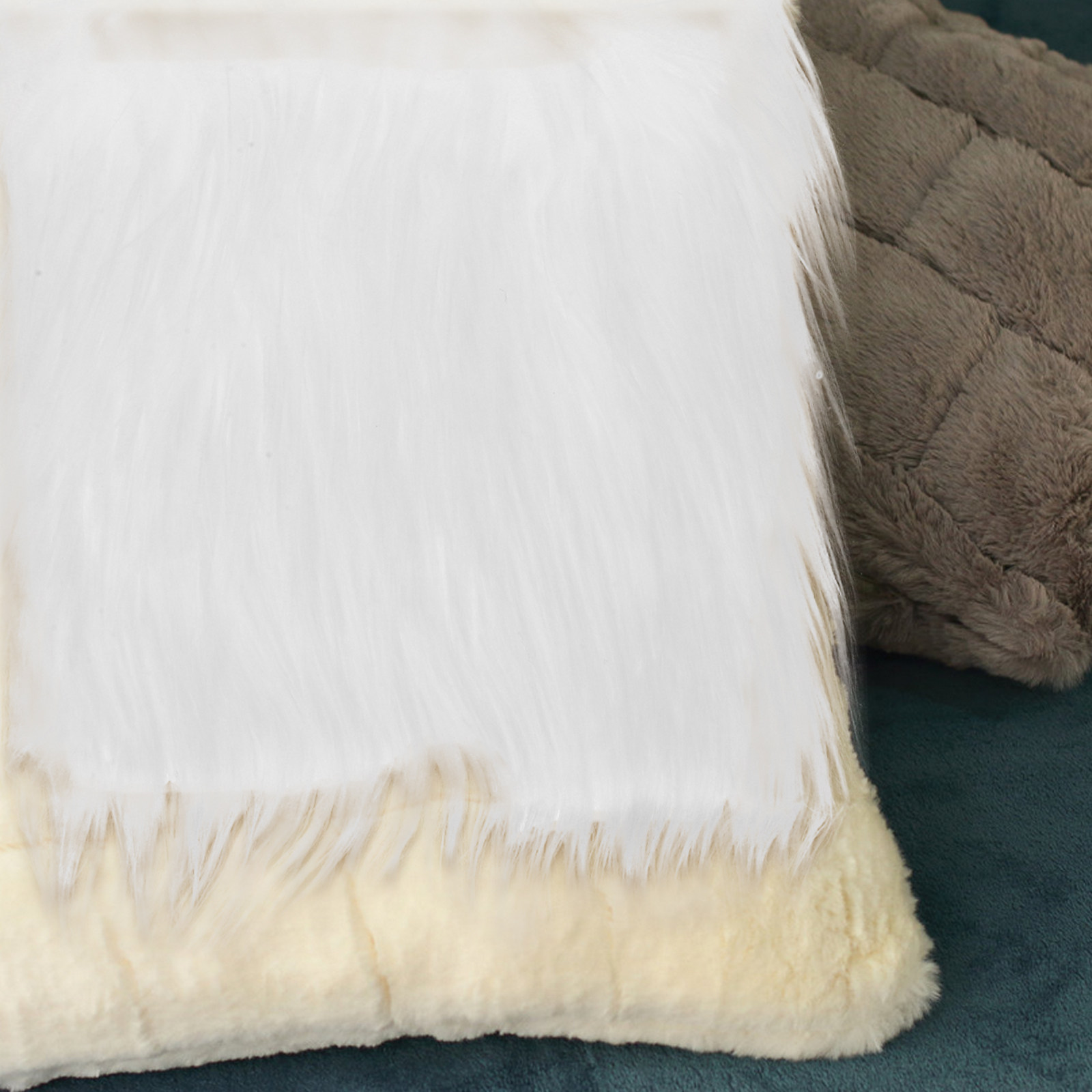 2Pcs Long Pile Synthetic Squar - Sewing Textiles のレビューと価格