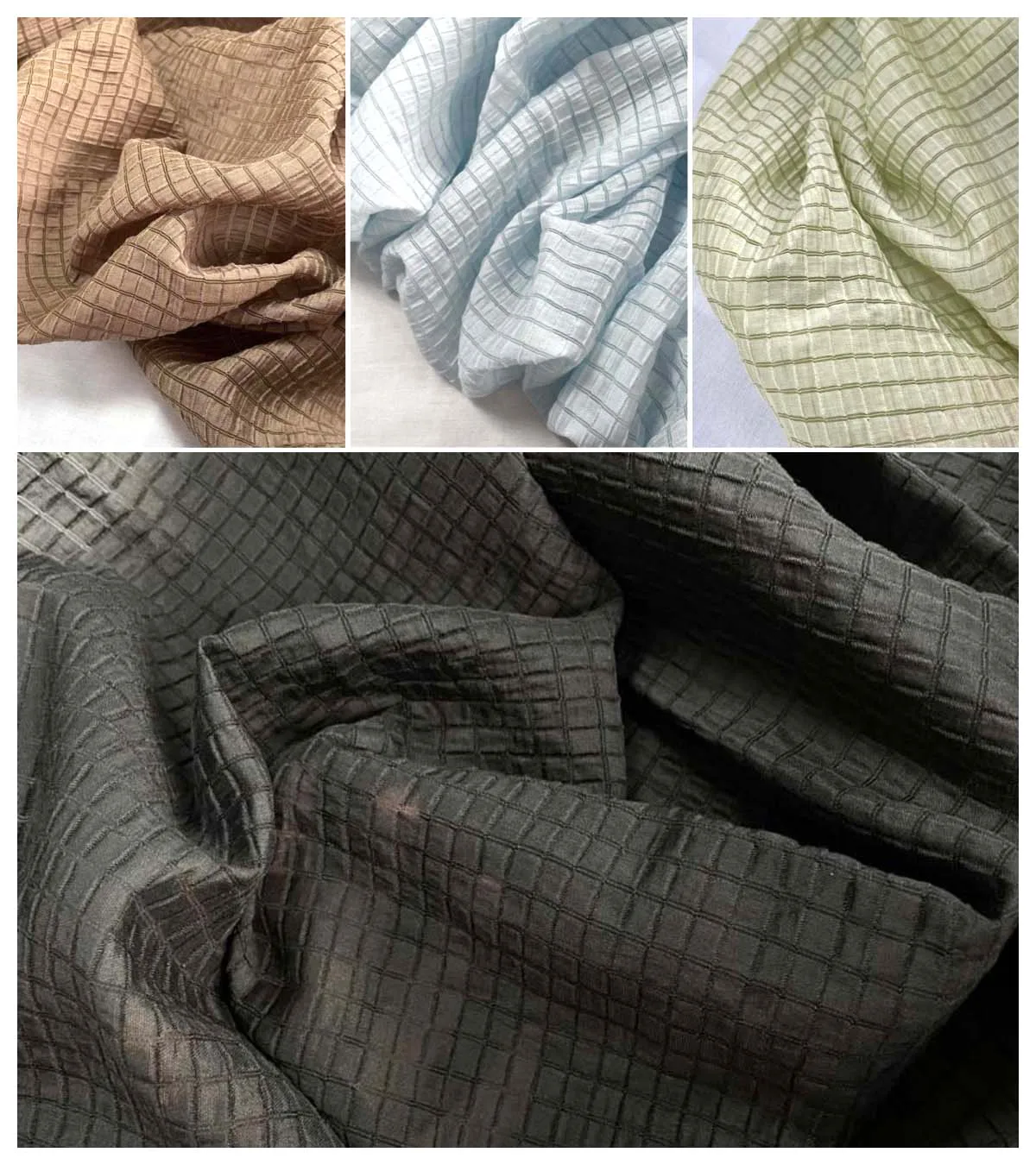 Cream Yellow Checkered Fabric  - Textile And Sewing Materials のレビューと価格