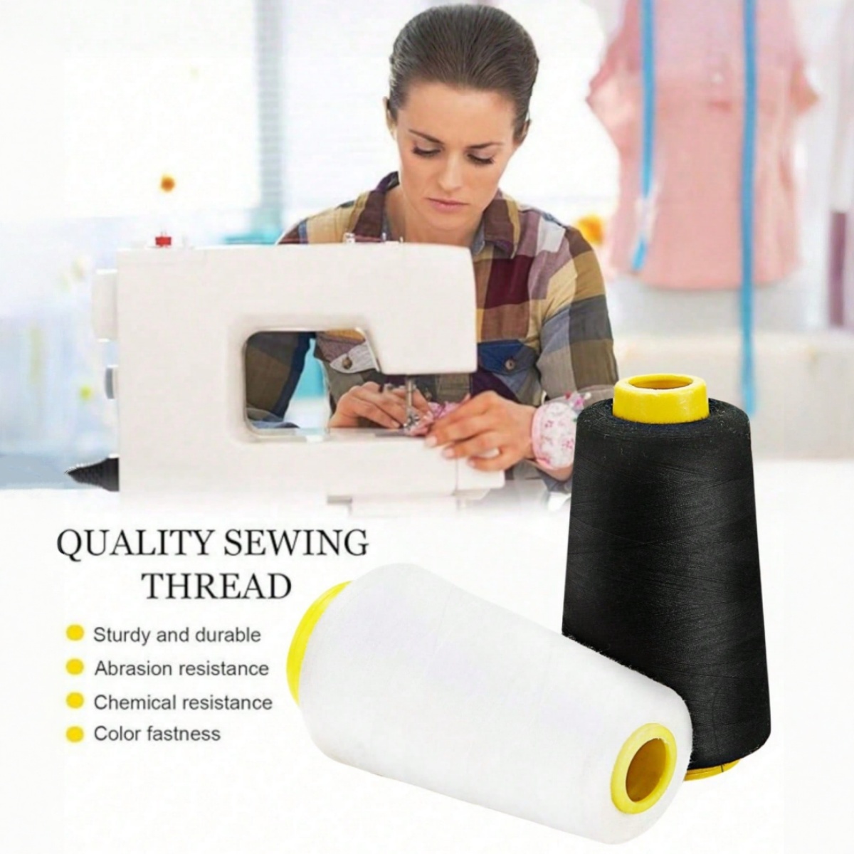 1-6Rolls 3000 Yard Each Serger - Serger Thread Cone のレビューと価格
