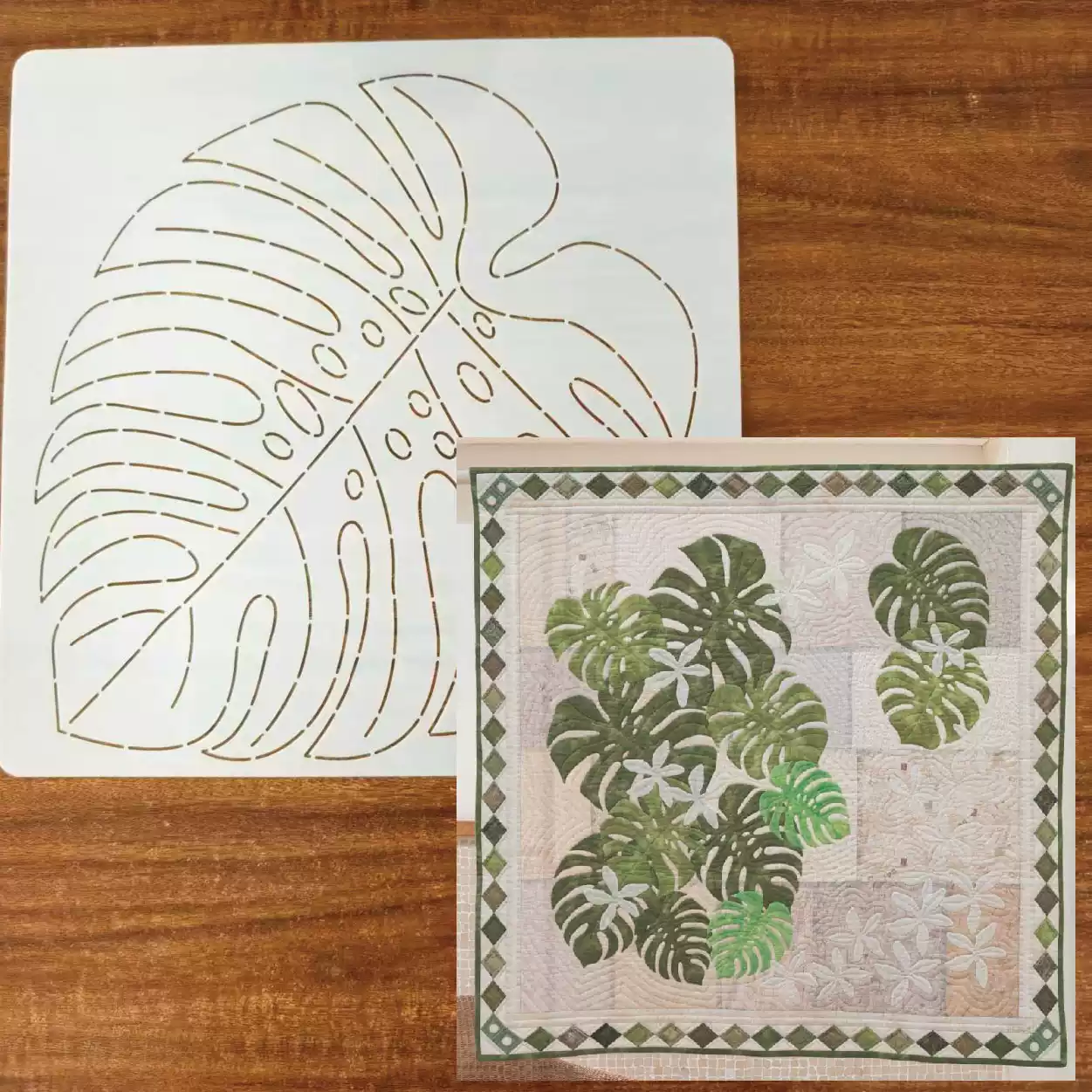 leaf flower Sashiko Embroidery - Is Sewing Textile Art のレビューと価格
