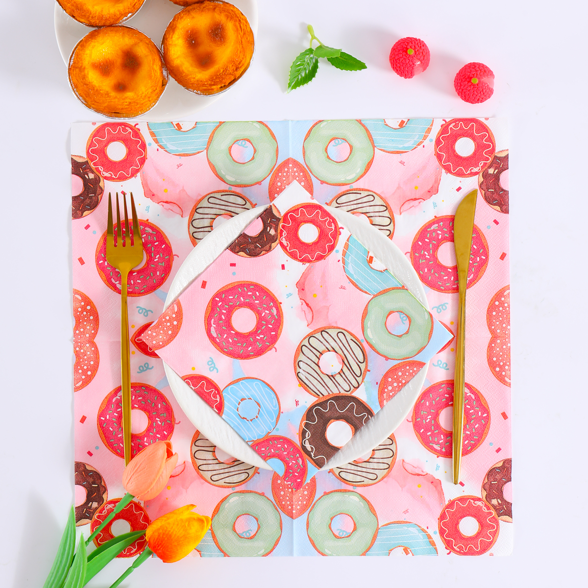 Colorful Donuts Disposable Pap - Pattern Tissue Paper のレビューと価格