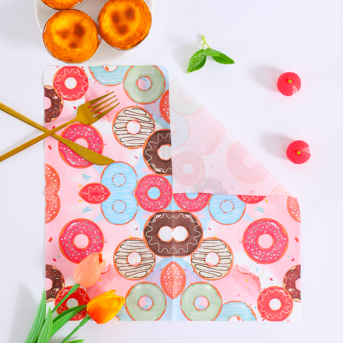 Colorful Donuts Disposable Pap - Pattern Tissue Paper のレビューと価格