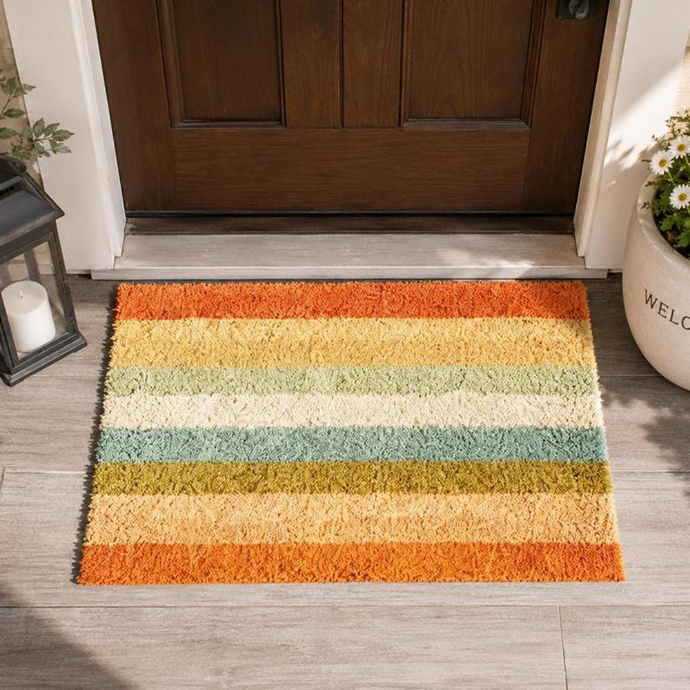 Retro Colorful Stripe Doormat  - Century Textile & Sewing Supply Reviews のレビューと価格