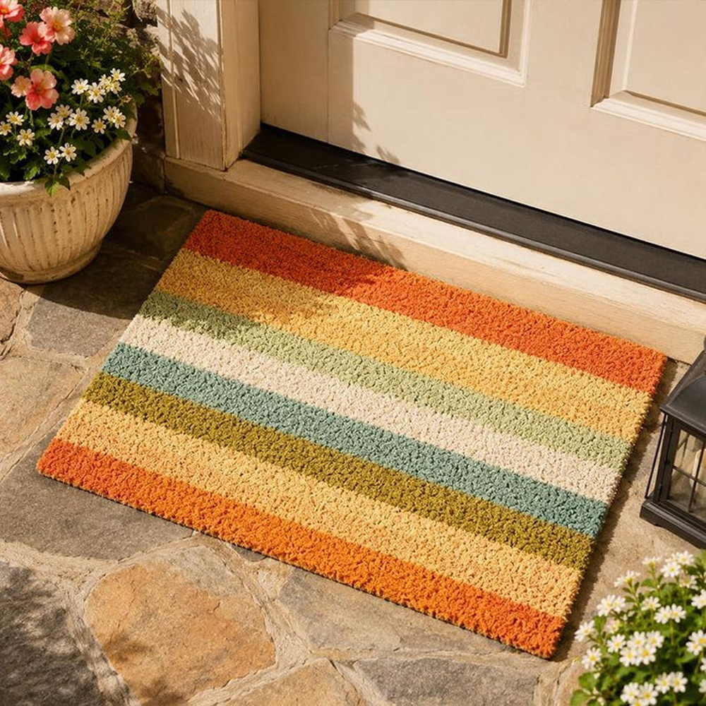 Retro Colorful Stripe Doormat  - Century Textile & Sewing Supply Reviews のレビューと価格