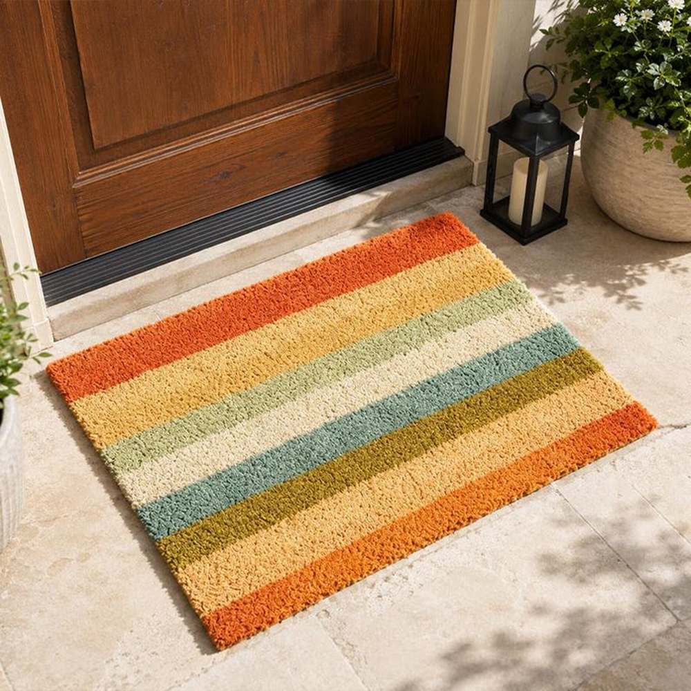 Retro Colorful Stripe Doormat  - Century Textile & Sewing Supply Reviews のレビューと価格