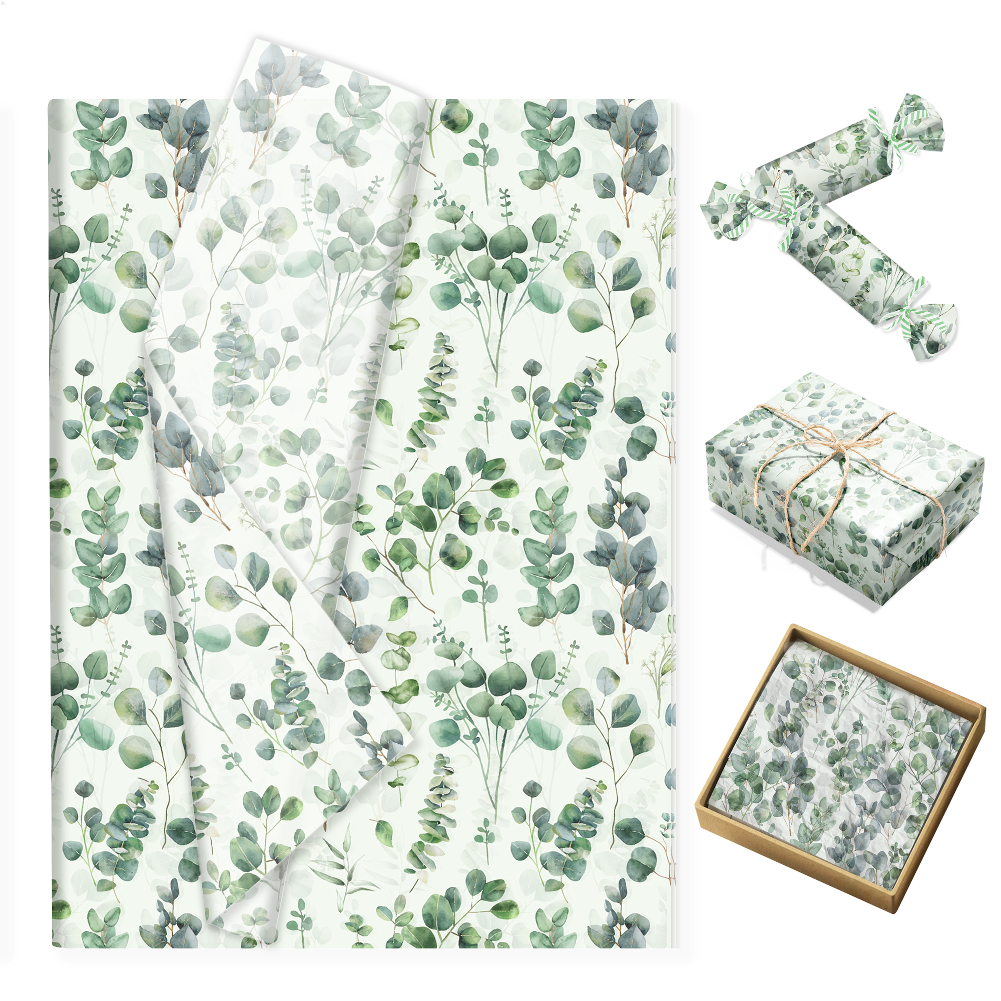 15/35pcs Eucalyptus Leaves Tis - Pattern Tissue Paper のレビューと価格
