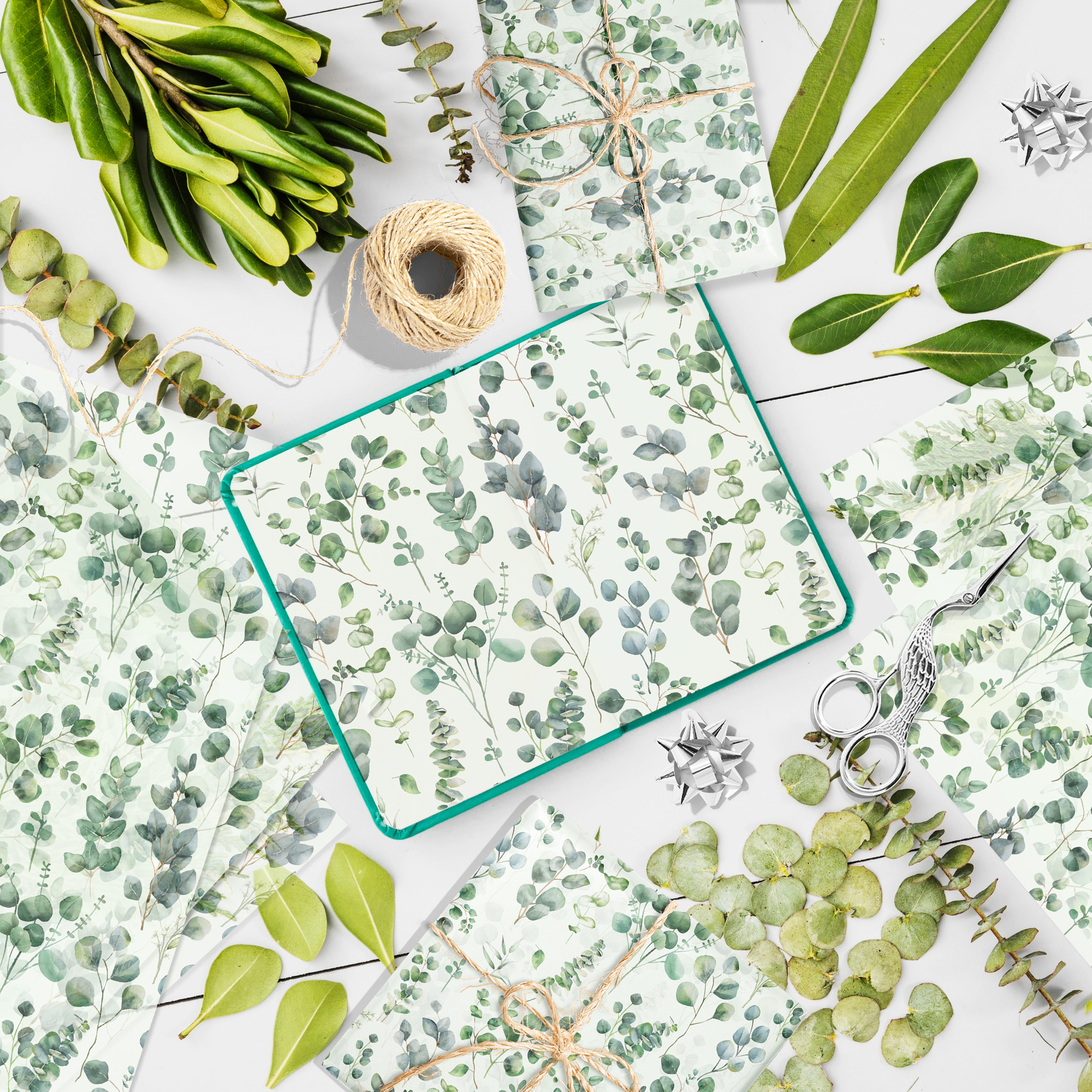 15/35pcs Eucalyptus Leaves Tis - Pattern Tissue Paper のレビューと価格