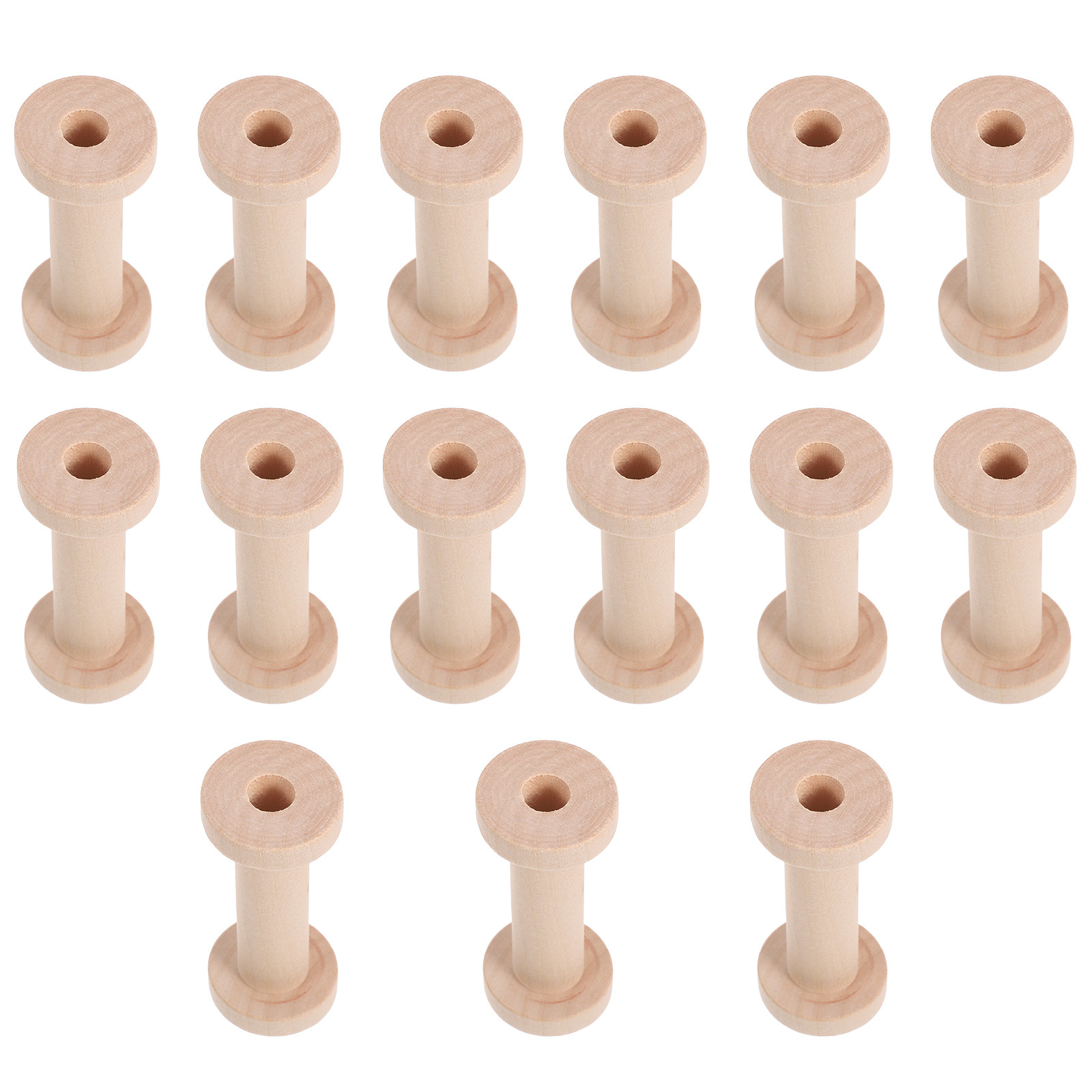 15Pcs Natural Wood Spools Vint - Thread Bobbins Empty のレビューと価格