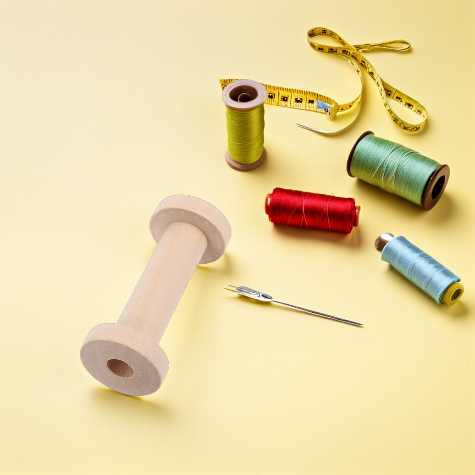 15Pcs Natural Wood Spools Vint - Thread Bobbins Empty のレビューと価格