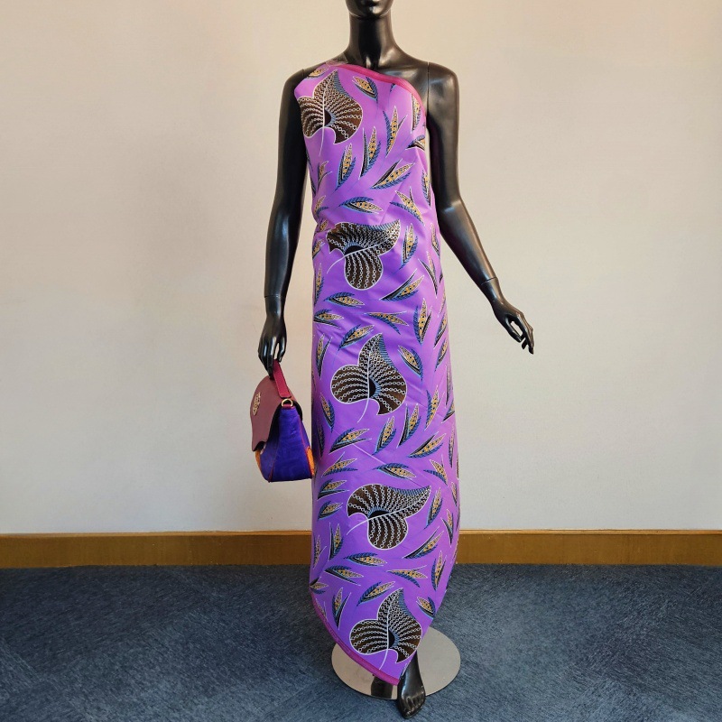 46Inch * 6Yards Purple African - Sewing Batik Fabric のレビューと価格