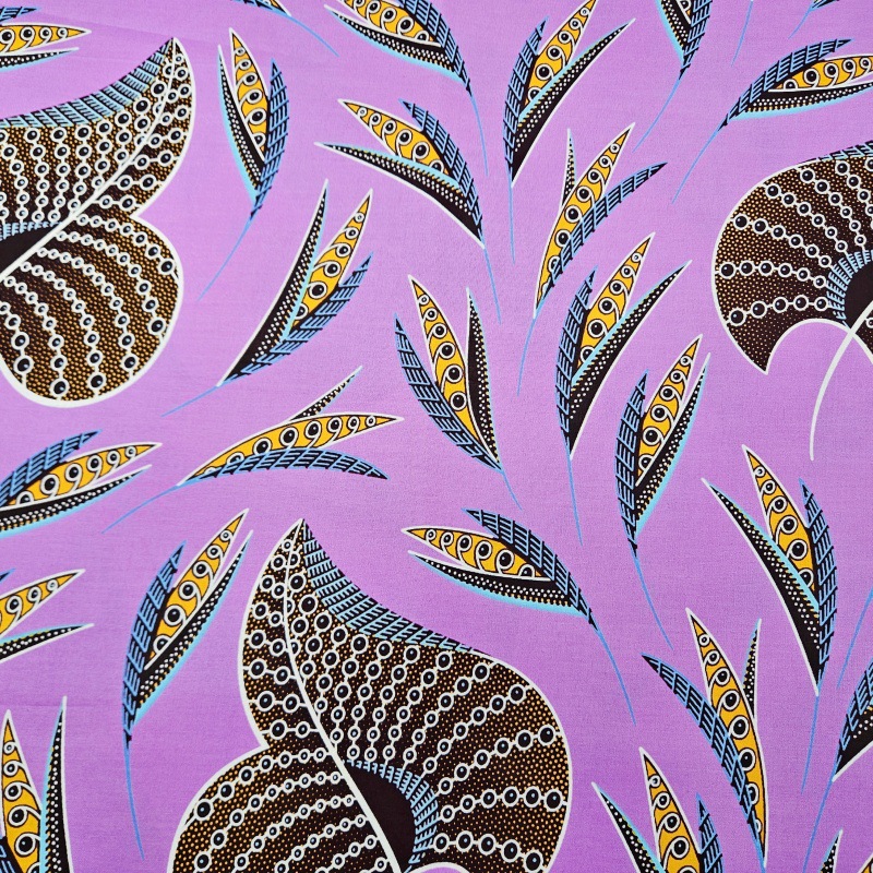46Inch * 6Yards Purple African - Sewing Batik Fabric のレビューと価格