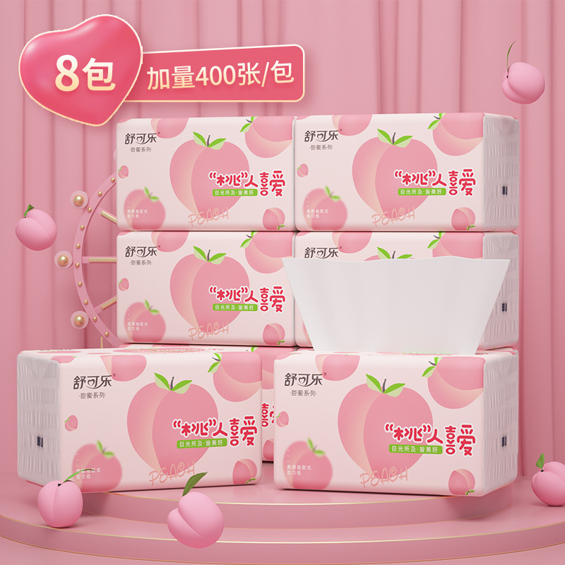 Cute Peach Pattern Facial Tiss - Pattern Tissue Paper のレビューと価格