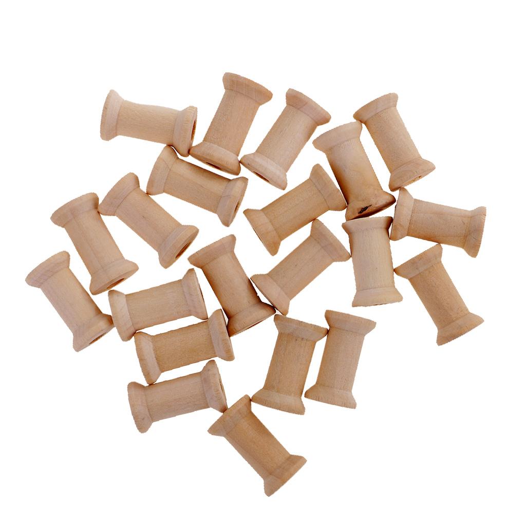 Wooden Empty Bobbin Set 20 Pie - Thread Bobbins Empty のレビューと価格