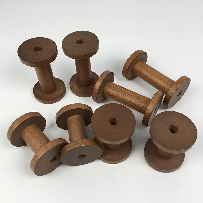 1Pc Brown Big Wood Empty Spool - Thread Bobbins Empty のレビューと価格