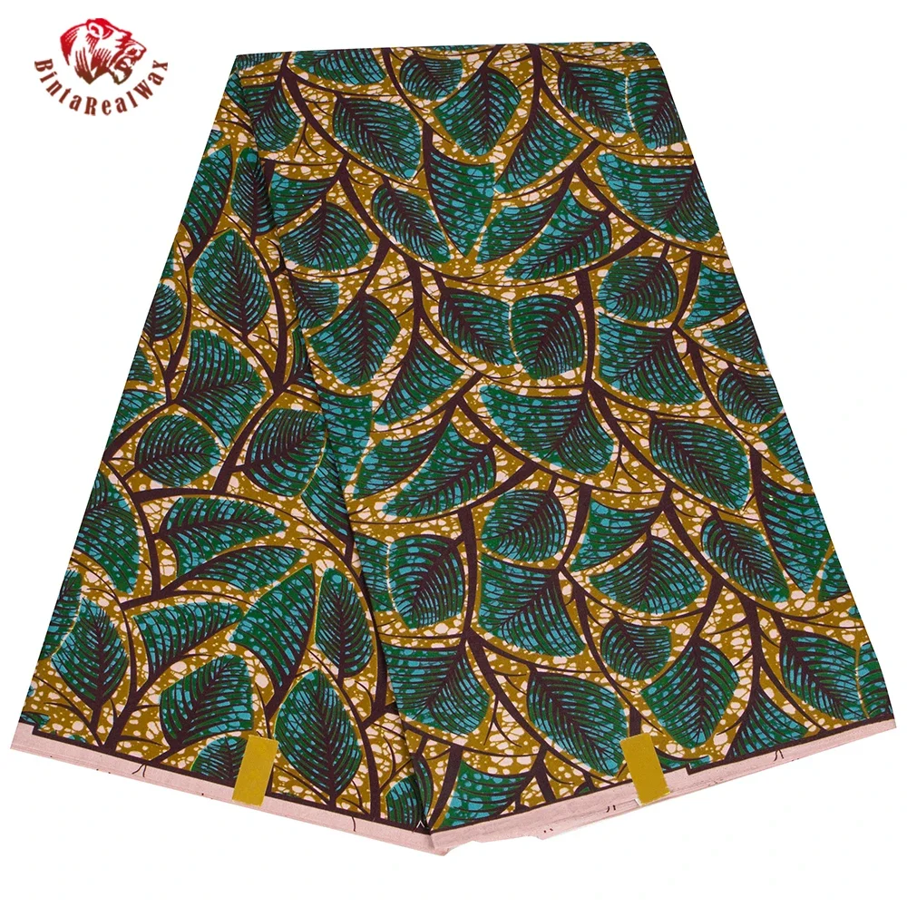 Ankara African Print Leaf Patt - Sewing Batik Fabric のレビューと価格
