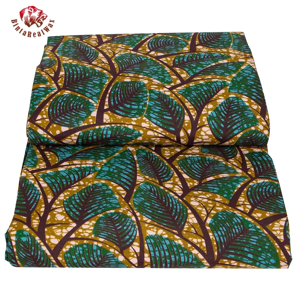 Ankara African Print Leaf Patt - Sewing Batik Fabric のレビューと価格