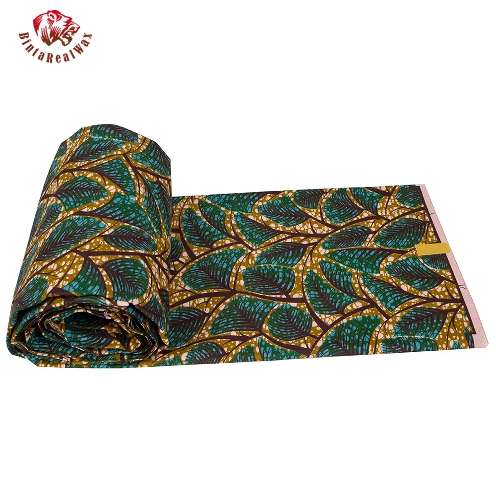Ankara African Print Leaf Patt - Sewing Batik Fabric のレビューと価格