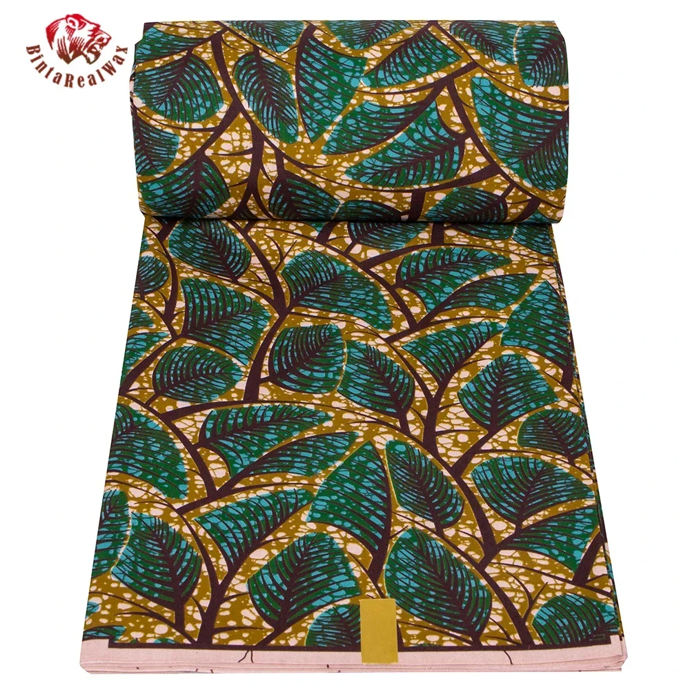 Ankara African Print Leaf Patt - Sewing Batik Fabric のレビューと価格