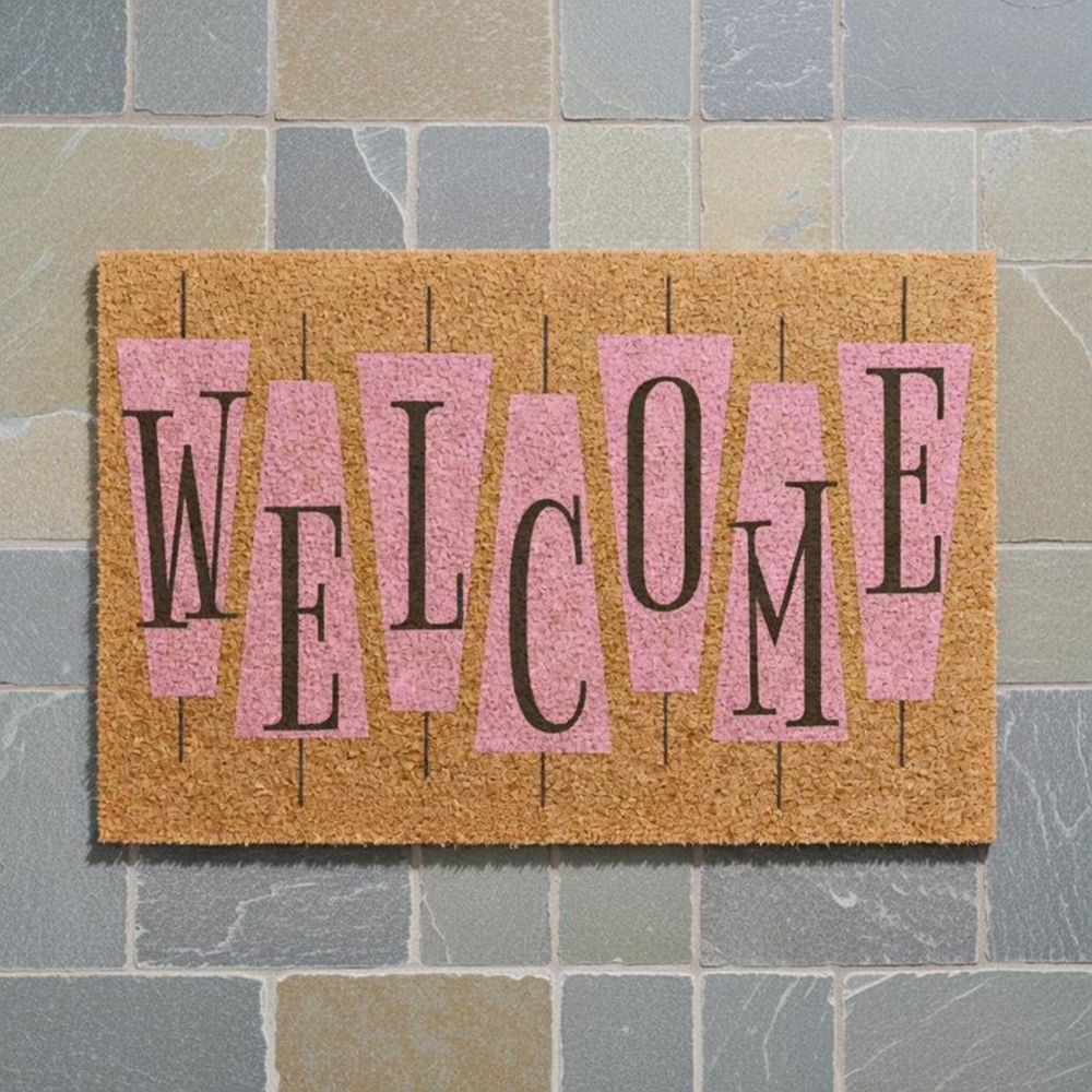 Retro Pink Cute Doormat Welcom - Century Textile & Sewing Supply Reviews のレビューと価格
