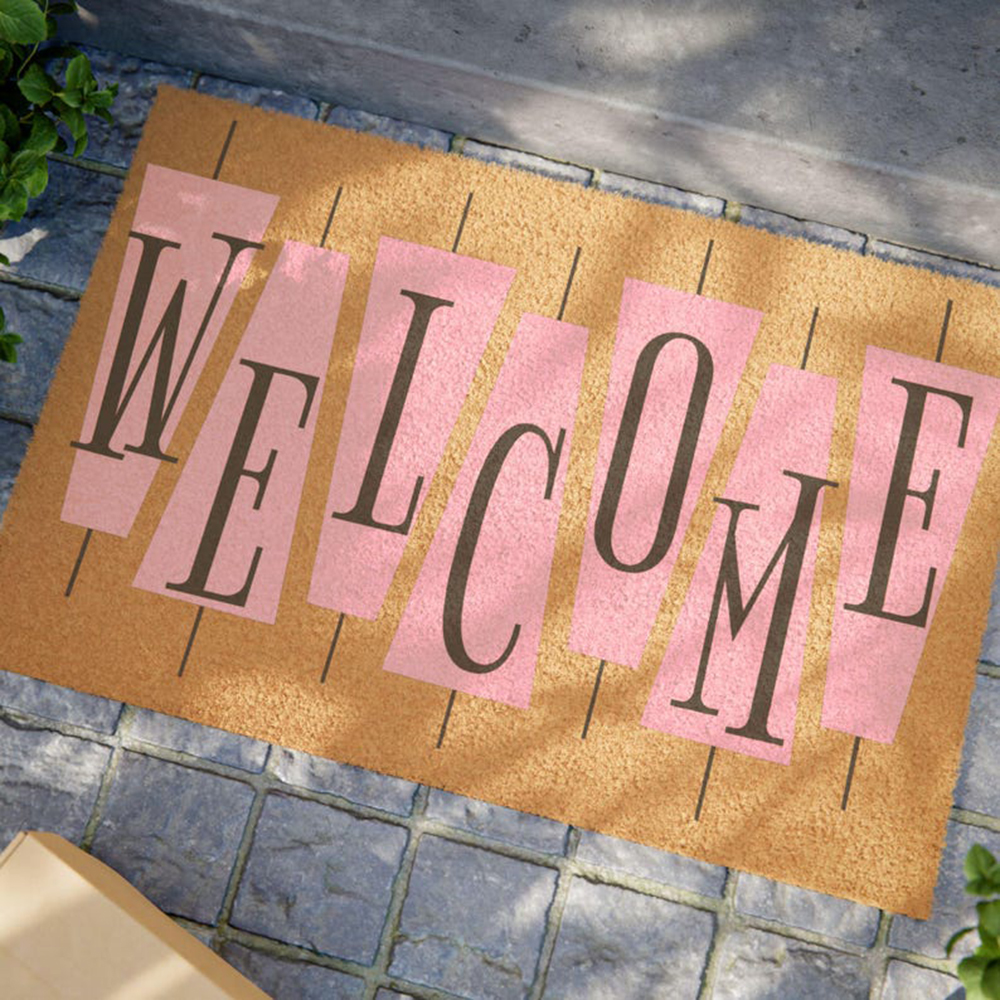 Retro Pink Cute Doormat Welcom - Century Textile & Sewing Supply Reviews のレビューと価格