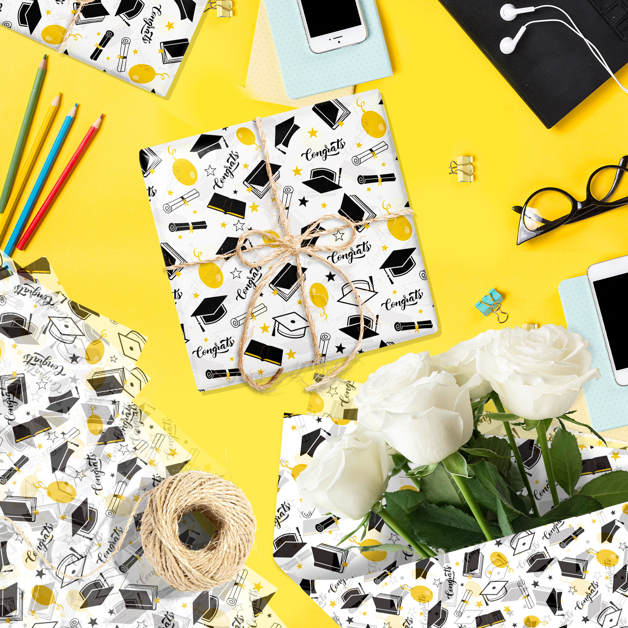 15/35pcs Graduation Gift Wrapp - Pattern Tissue Paper のレビューと価格
