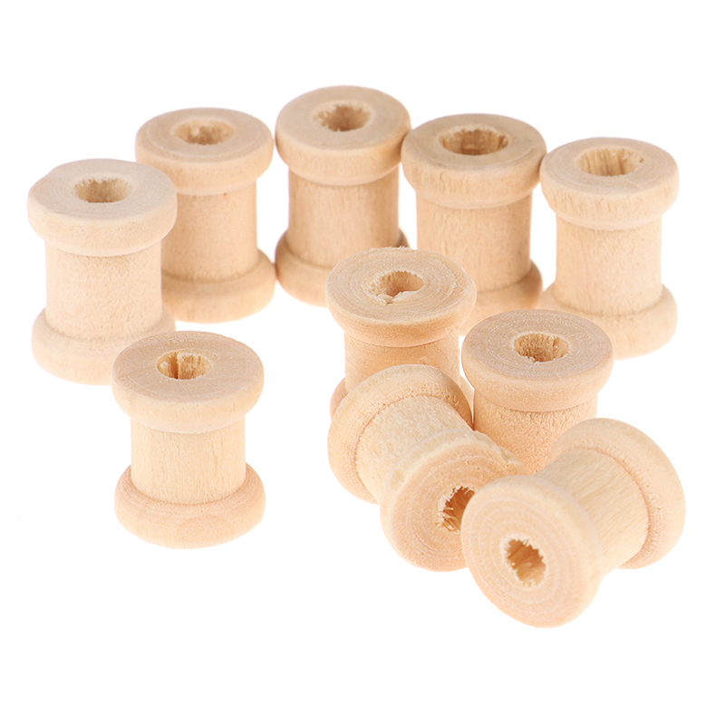 C 100PCS Wooden Empty Thread S - Thread Bobbins Empty のレビューと価格