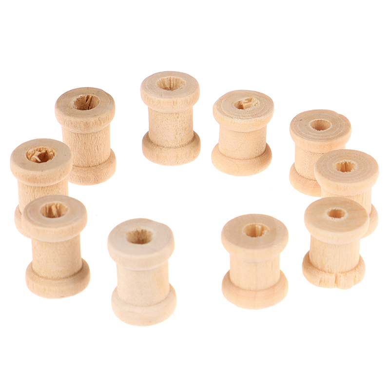 C 100PCS Wooden Empty Thread S - Thread Bobbins Empty のレビューと価格