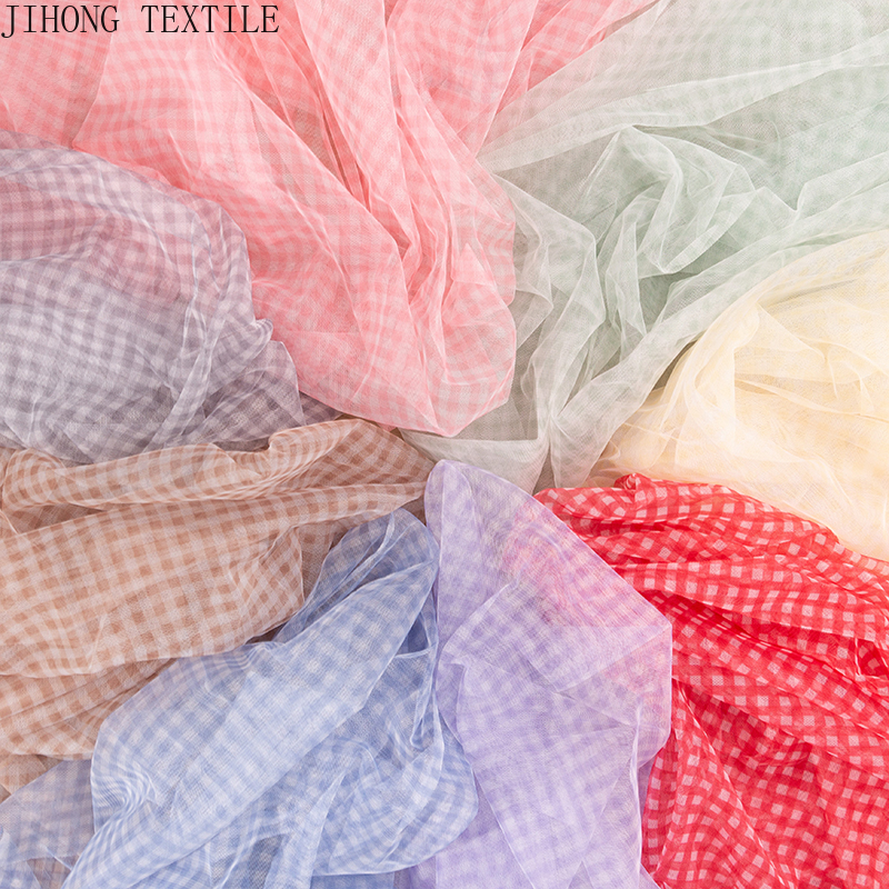 90x150cm Check Tulle Fabric Tr - Textile And Sewing Materials のレビューと価格
